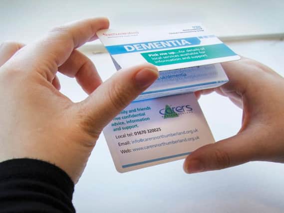 The dementia information cards.