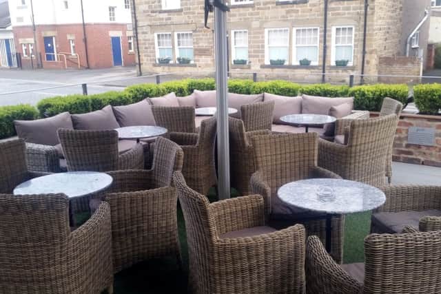 The outdoor terrace at Yolo in Ponteland.