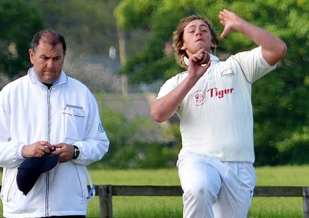 Jhy Berry bowling for Alnmouth & Lesbury against Greenside. Picture by Steve Miller