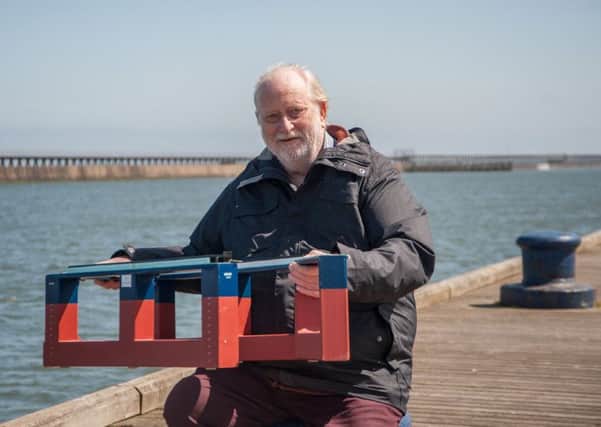 Joe Glass with a working model of NESSIE at Blyth.