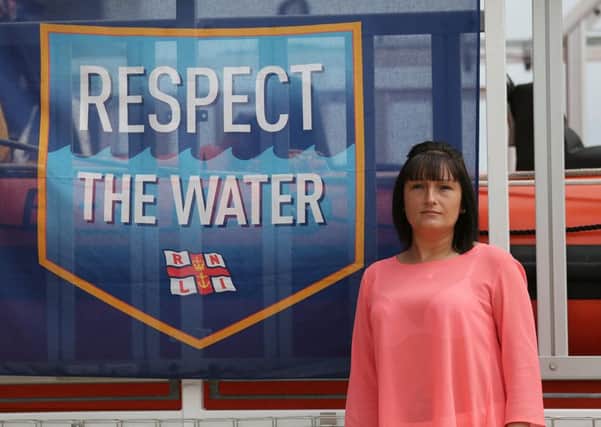 Sabrina Cook, the mum of Newcastle teenager Caitlin Ruddy, who died after being swept out to sea by a freak wave in January, is backing the RNLIs Respect the Water campaign. Picture by Adrian Don/RNLI