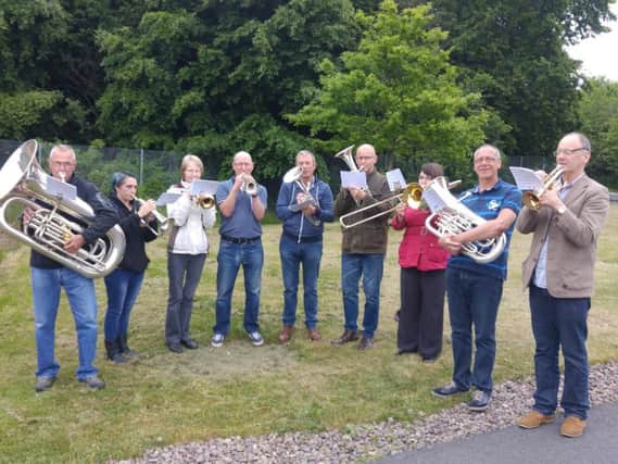 Ashington Colliery band rehearsing ahead of their performance at the Northumberland Miners Picnic.