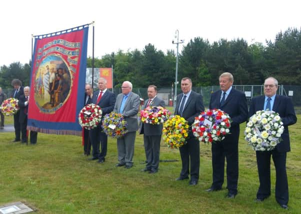 Officials lay floral tributes to former miners and collieries at the Northumberland Miners' Picnic. Picture by Jane Coltman.