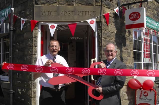 The reopening of Amble Post Office in 2013.