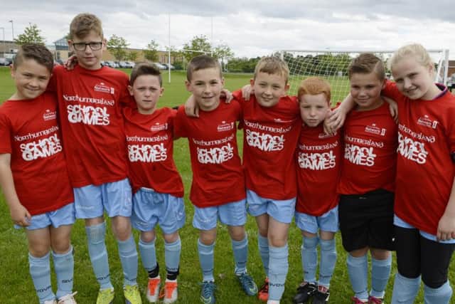 Year 4 footballers from North Northumberland. 
Picture by Jane Coltman