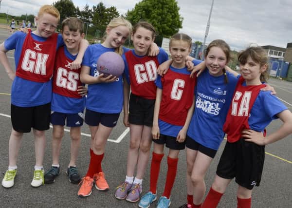 Year 6 netballers from Morpeth and Ponteland at the Northumberland School Games at Cramlington. Picture by Jane Coltman