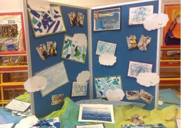 The art exhibition at St Michael's CofE First School in Alnwick.