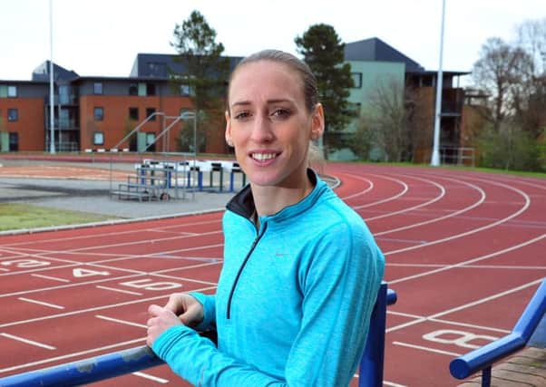 16 April 2015 .......       Leeds 1500m runner and Olympian Laura Weightman training at Beckett University in Headingley. TJ100798d Picture Tony Johnson