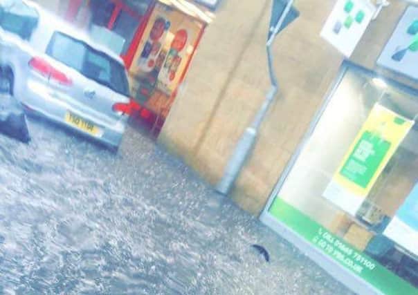 Flooding on Bondgate Within. Picture by Courtney Dunn