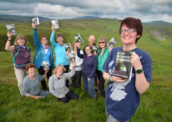 Barbara Morris (front right) with her book-launch audience in The Cheviots.