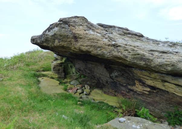 The rock shelter above Corby Crags. Picture by Ian Hall
