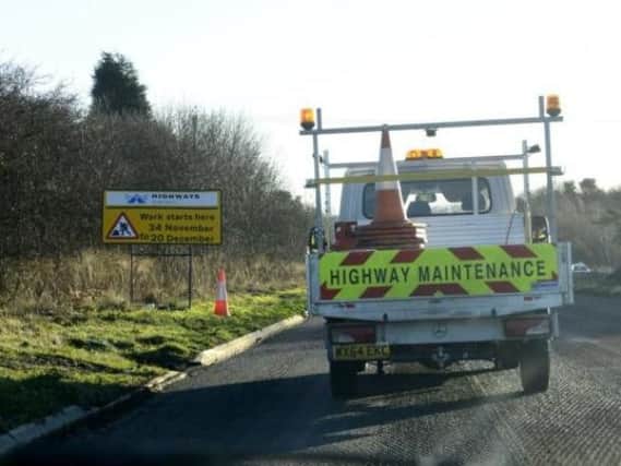 Roadworks on the A1 in Northumberland