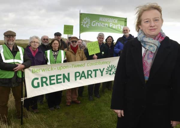 Green Party leader Natalie Bennett met members of the Save Druridge campaign group and the Green Party at Cresswell in January. 
Picture by Jane Coltman