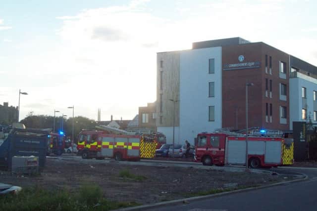Fire crews outside the Commissioners Quay Inn at Blyth. Picture by Tom Carlisle