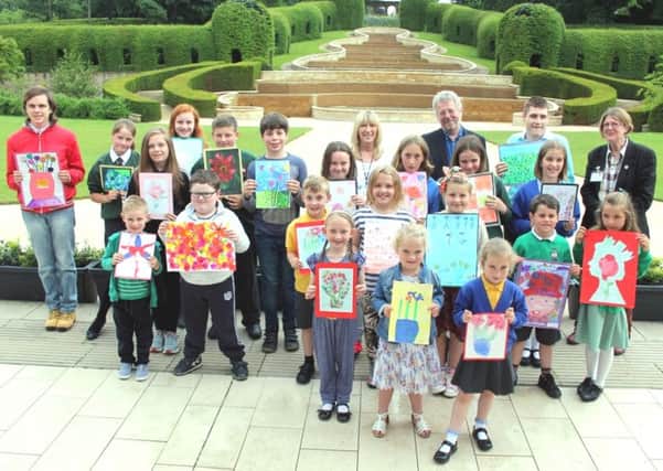 The Alnwick in Bloom children's paintings competition winners.