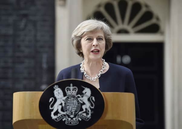 New Prime Minister Theresa May makes a speech outside 10 Downing Street, London, after meeting Queen Elizabeth II and accepting her invitation to become Prime Minister and form a new government. Picture by Hannah McKay/PA Wire