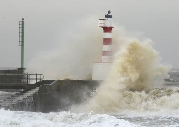 Waves at Amble Harbour Picture by Jane Coltman