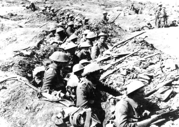 Cramped and crowded conditions in the trenches on the Somme.