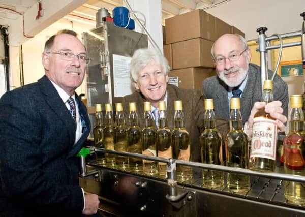Chairman Keith Stephenson, centre, with fellow directors Ian Robinson, left, and Christopher Walwyn-James at the Lindisfarne Winery.