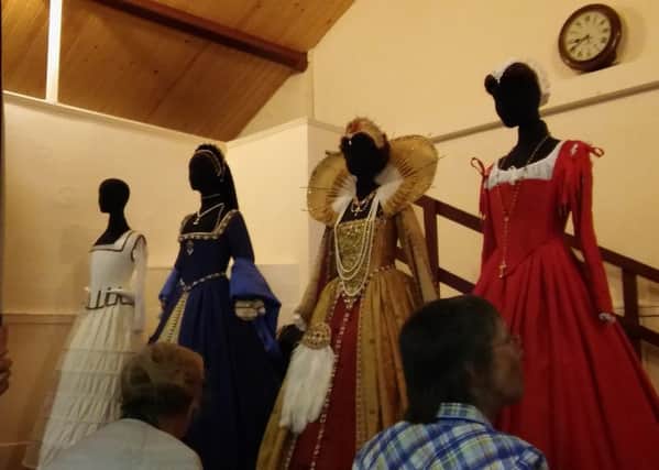 Some of the Tudor-style costumes on show at Thropton WI.