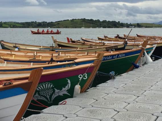 Some of the boats awaiting the next race.  Pride of Aln is in the centre