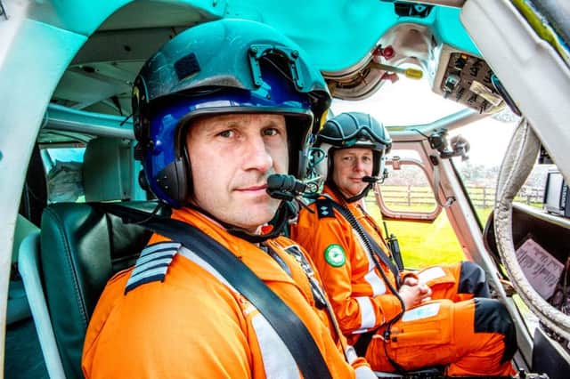 Great North Air Ambulance pilot Owen McTeggart and paramedic Andy Dalton.