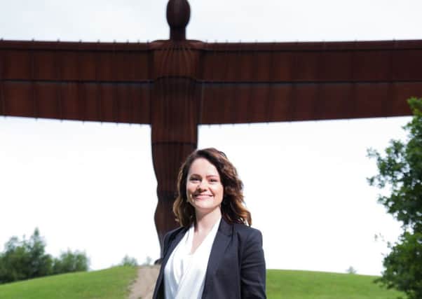 Author LJ Ross at the Angel of the North ahead of her new book Angel being released.