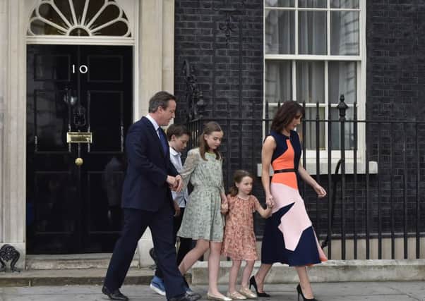 David Cameron with wife Samantha and children Nancy, 12, Elwen, 10, and Florence, 5, outside 10 Downing Street in London before leaving for Buckingham Palace for an audience with Queen Elizabeth II to formally resign as Prime Minister. Picture by Hannah McKay/PA Wire