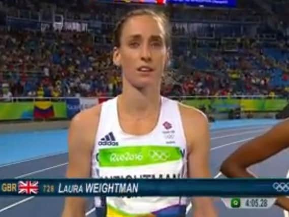 Laura Weightman at the start of the Olympic women's 1500m final.