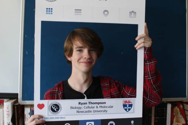 Churchill Community College student Ryan Thompson will go on to study at Newcastle University.