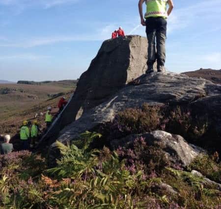 The incident at the top of the Drakestone, near Harbottle.