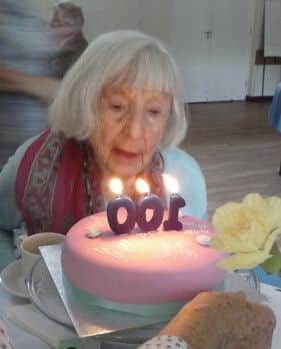 Elizabeth Weightman celebrates her 100th birthday.