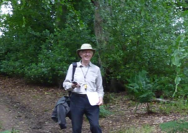 Alan Davison pictured during a survey of Bluebell Woods in Morpeth. He was heavily involved in a project to make them more accessible.