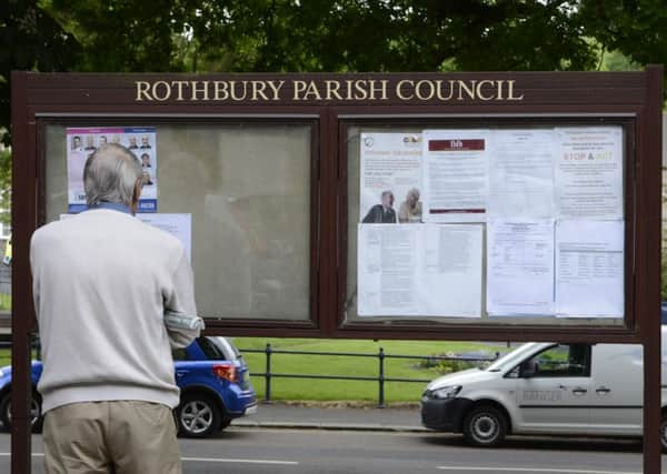 The Rothbury Parish Council noticeboard in the village. Picture by Jane Coltman