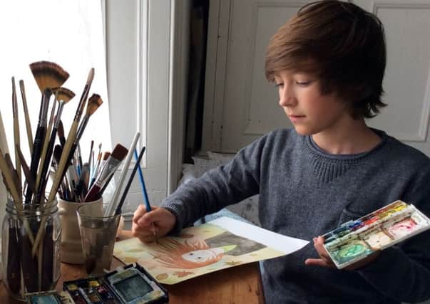 Artist Teddy Cuthbert, aged 11.