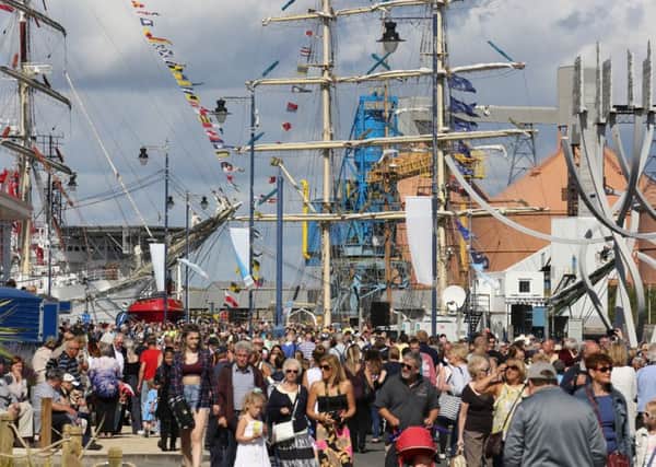 Crowds at the opening day of the Tall Ships Regatta.