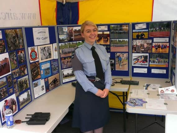 Esmee Webley, crew member on one of the Tall Ships, was also raising awareness of the air cadets organisation at the event in Blyth this weekend.
