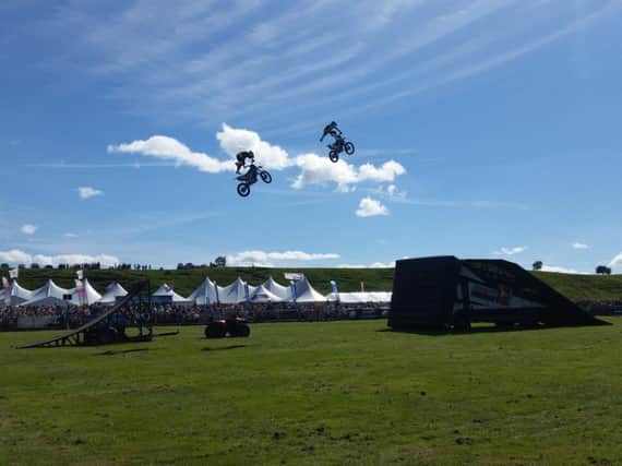 Action from the motocross demonstration by Jamie Squibb Freestyle. Picture by Ben O'Connell