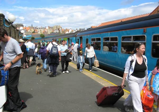 A busy scene at a rural station.