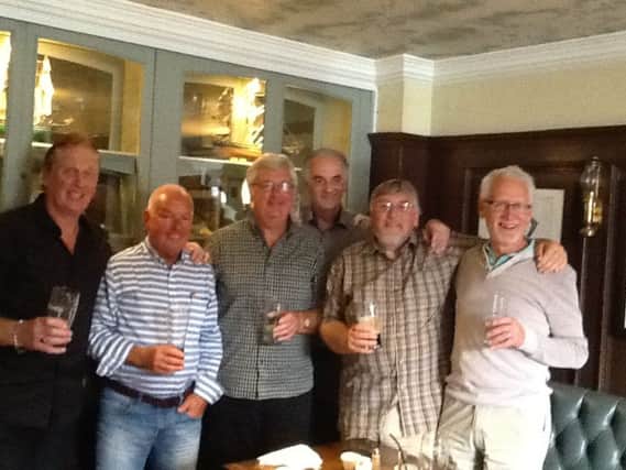 School friends Michael Ager, Eric Bainbridge, Brian Whale, Ralph Bridgett, Norman Tween, and John Tate at the reunion.