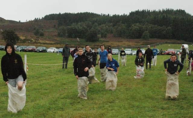 The boys sack race. Picture by Mary Scott