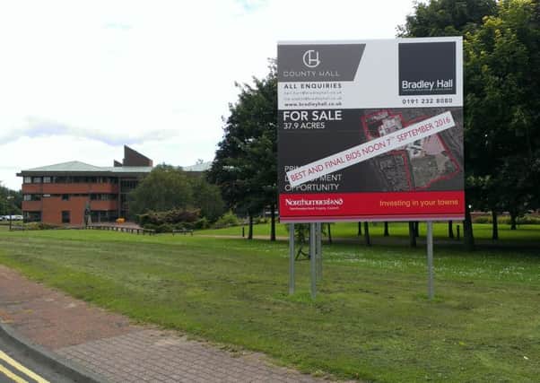 One of the County Hall for sale signs with the addition of the September 7 deadline for best and final bids.