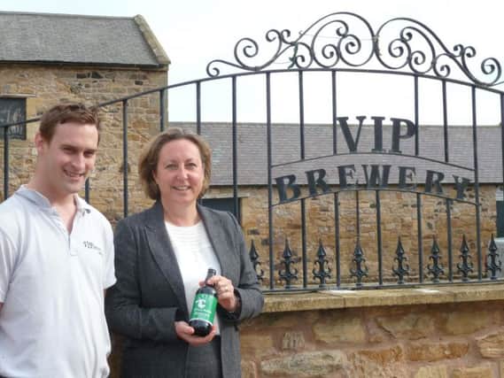 Anne-Marie Trevelyan MP with Phil Bell at VIP Brewery.