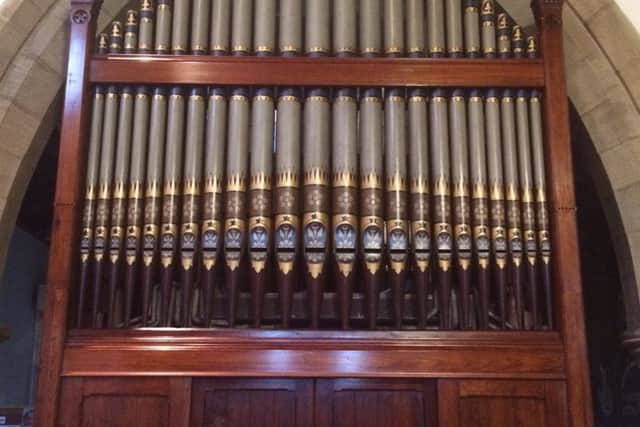 Pipes on the organ at All Saints