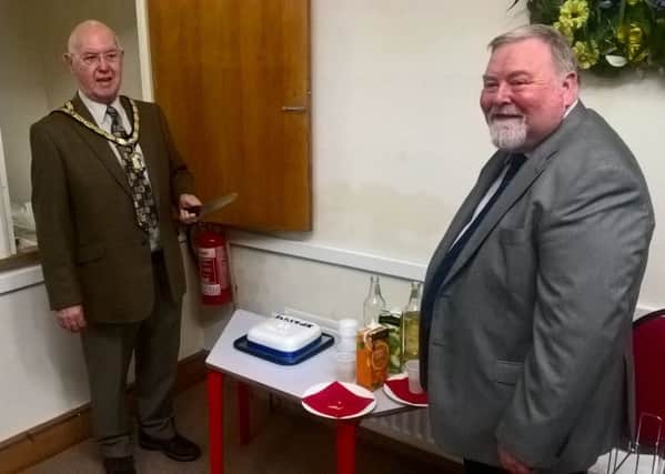 Mayor of Alnwick, Alan Symmonds, with Hon Alderman David Archer, MACPI chairman.
