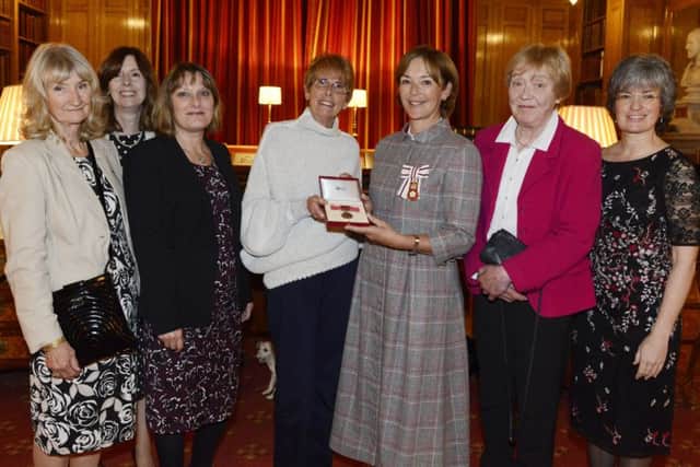 Carole Catchpole was presented with a British Empire Medal by the Duchess of Northumberland in a ceremony at Alnwick Castle.
 Picture by Jane Coltman