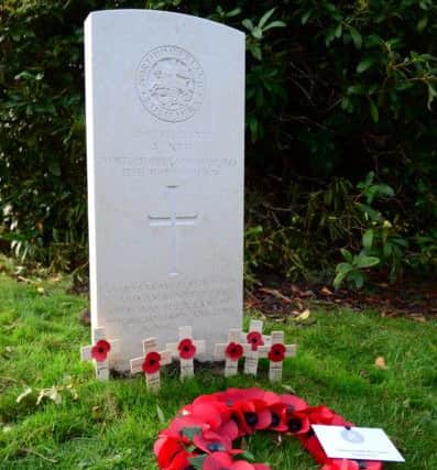 Sgt Andrew Neil's headstone at Church Bank Cemetery, Wallsend.