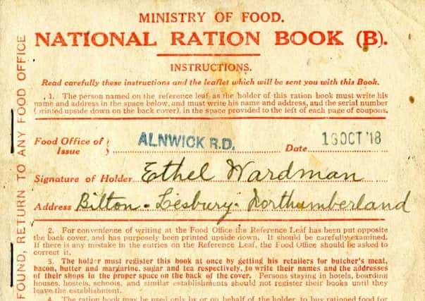 A ration book from 1918