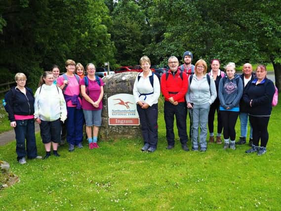 Staff from Wooler and Belford Co-op who took part in a sponsored walk in aid of the British Red Cross.