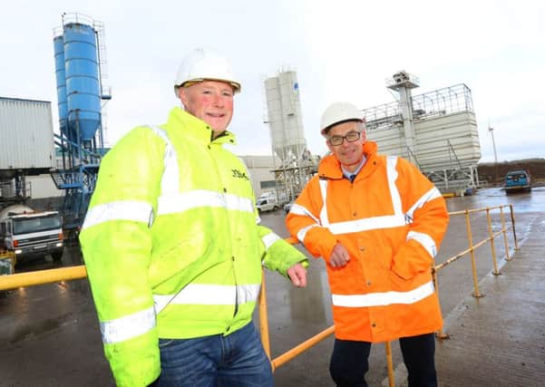 H-Mix managing director John Hudson, left, with Harworth Group's Eddie Peat at the new ready-mixed concrete plant.